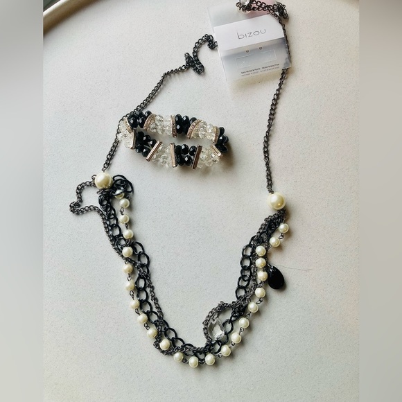 Women's necklace & bracelet & earring set BIZOU - Picture 2 of 4